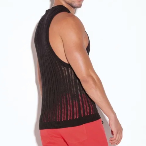 CODE 22 KNITTED STRIPE TANKTOP SLEEVELESS BLACK - Picture 3 of 6